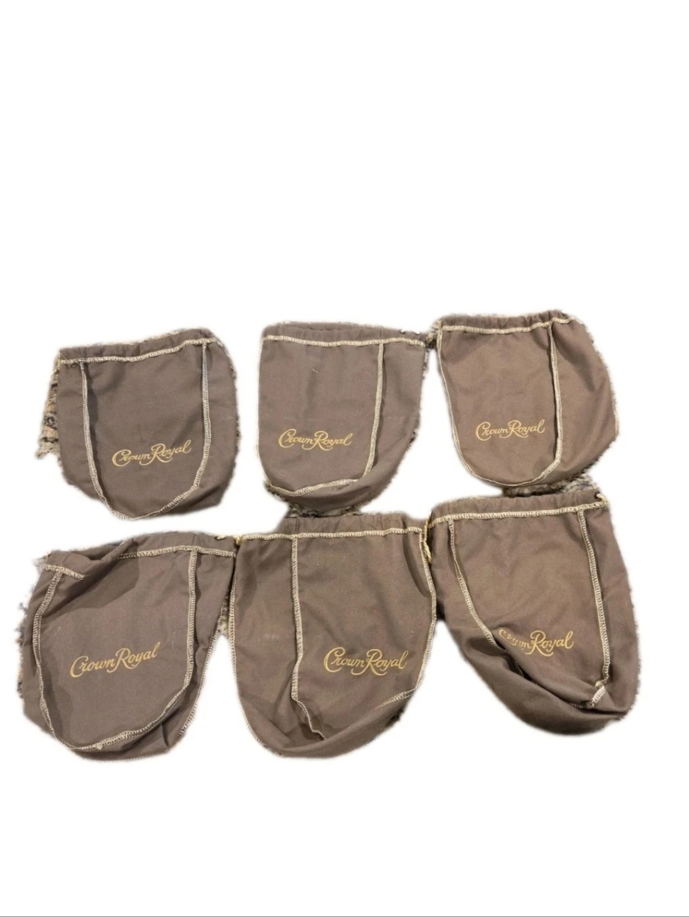 6 Crown Royale Bags - Tan - Vanilla
